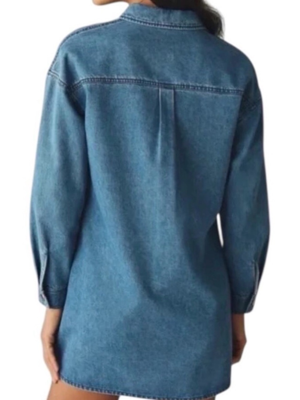 Mare Mare x Anthropologie Blue Denim Button-Up Shirt dress Medium - Picture 7 of 7